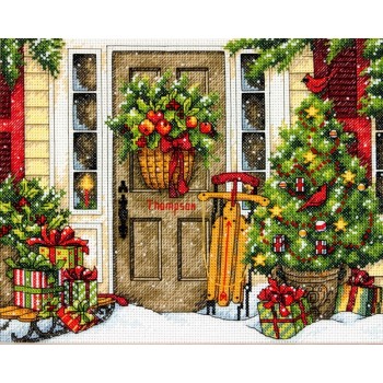 Kit Punto de Cruz En Casa por Navidad Dimensions 70-08961 home for the holiday cross stitch kit