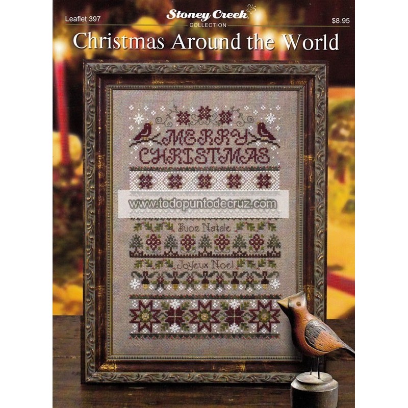 Esquema Punto de Cruz Navidad alrededor del Mundo Stoney Creek Leaflet 397 cross stitch chart