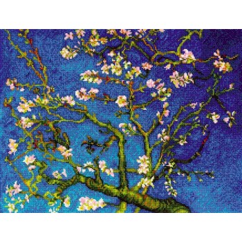 Kit Punto de Cruz El Almendro en Flor (V. van Gogh) RIOLIS 1698 almond tree in blossom cross stitch kit