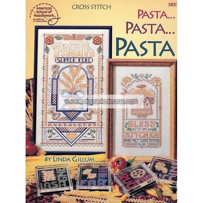 Gráfico Punto de Cruz  Pasta, Pasta y más Pasta American School of needlework 3657 cross stitch chart