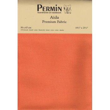 Tela aida 14 ct. Naranja Brillante Permin Bright Orange 357-275