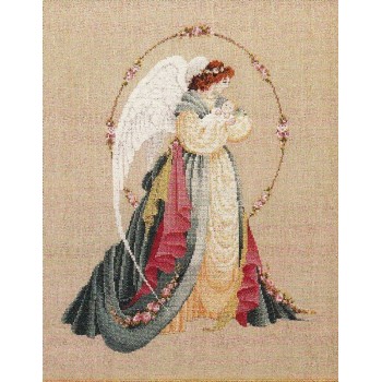 Gráfico Punto de Cruz El Ángel de la Guarda Lavender & Lace 18 guardian angel cross stitch chart