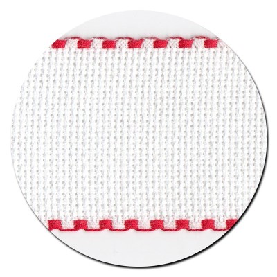 cinta de Entredos blanco con Ribete Rojo para bordar a punto de cruz