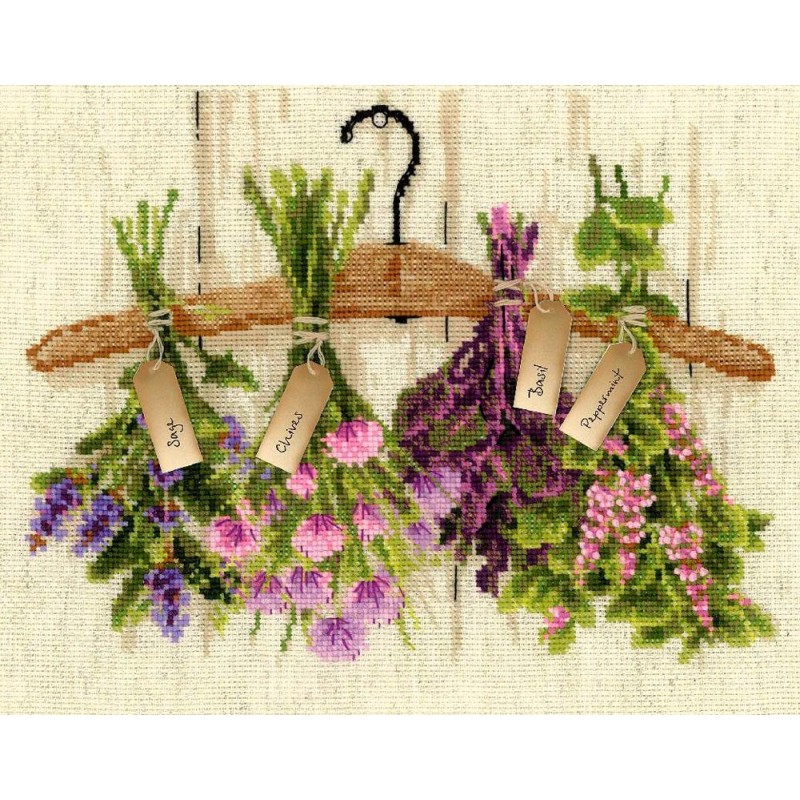 Tres bolsitas de tela bordadas a mano en punto de cruz,para poner hierbas  aromáticas y colgarlas en los armarios o cajones. -  México