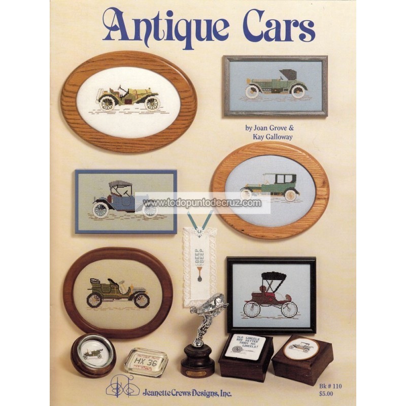 Gráfico Punto de Cruz Coches Antiguos Jeannete Crews designs 110 Antique cars cross stitch chart