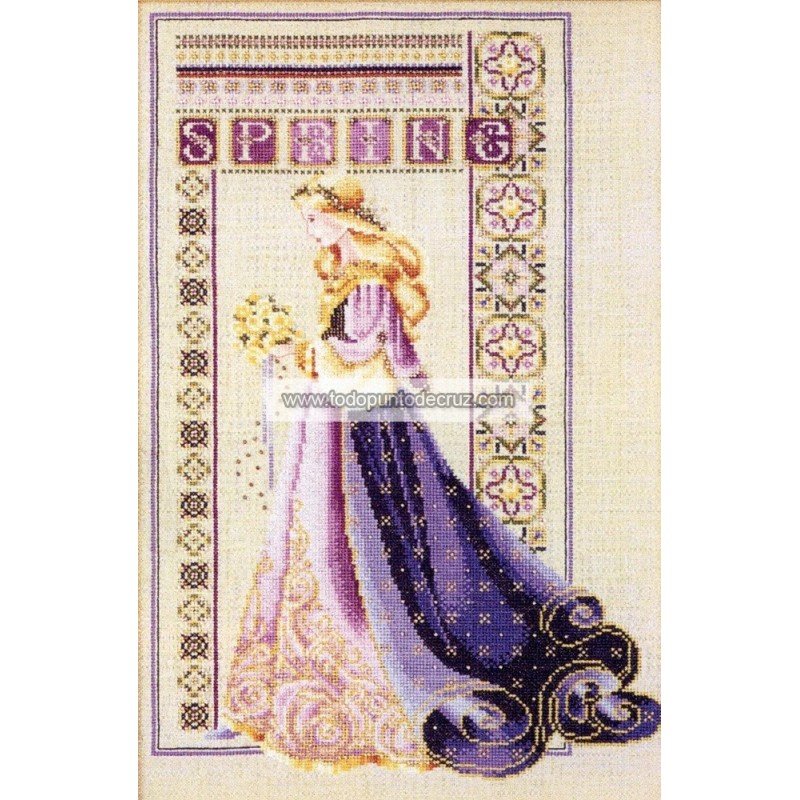 Gráfico Punto de Cruz Primavera Celta Lavender & lace 50 celtic spring cross stitch chart
