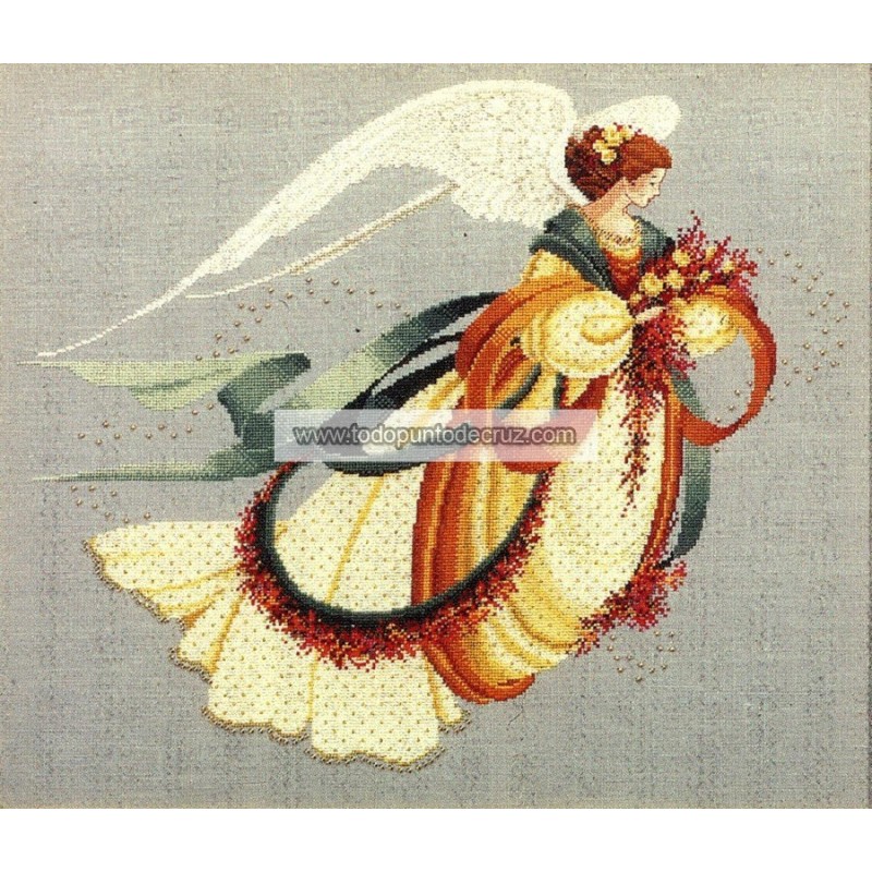 Gráfico Punto de cruz El Ángel del Otoño Lavender Lace LL30 Angel of Autumn Marilynn Leavitt-Imblum cross stitch chart