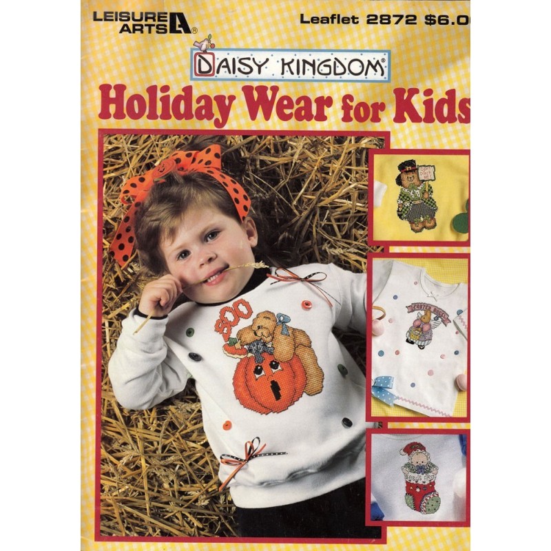 Holiday wear for kids cross stitch chart Leisure Arts 2872