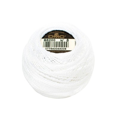 Ovillo Hilo Perlé algodón DMC 116/8 B5200 para bordar y ganchillo cotton embroidery thread
