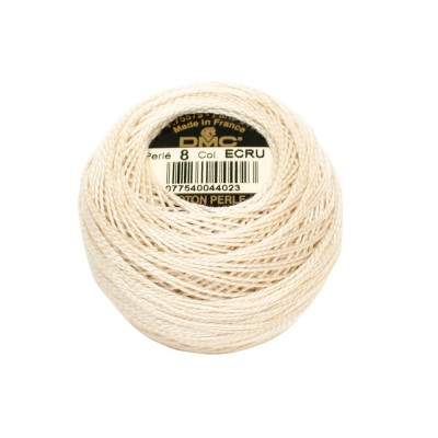 Ovillo Hilo Perlé algodón DMC 116/8 ECRU para bordar y ganchillo cotton embroidery thread