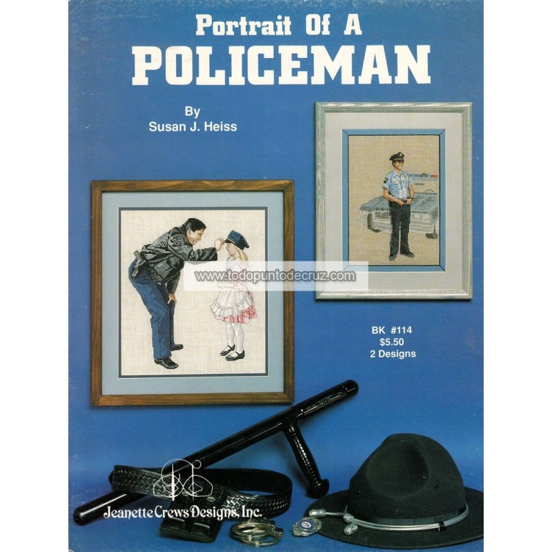 Gráfico Punto de Cruz Retrato de un Policía Jeanette Crews 114 Portrait of a Policeman cross stitch chart