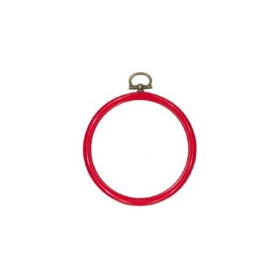Marco/bastidor flexible de silicona Permin redondo rojo