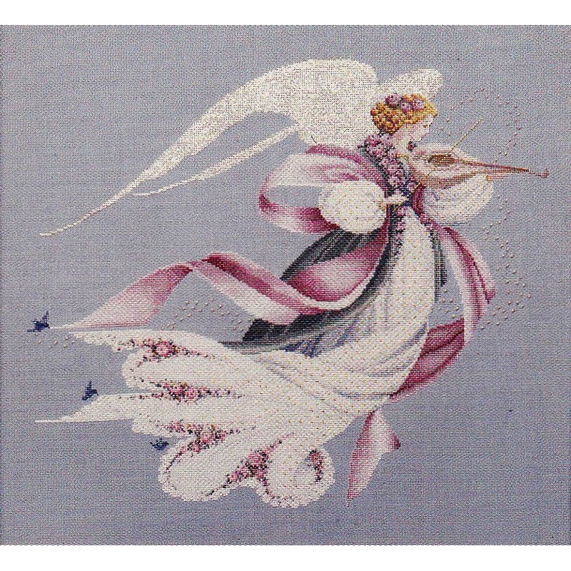 El Ángel de la Primavera esquema punto de cruz Lavender Lace Angel