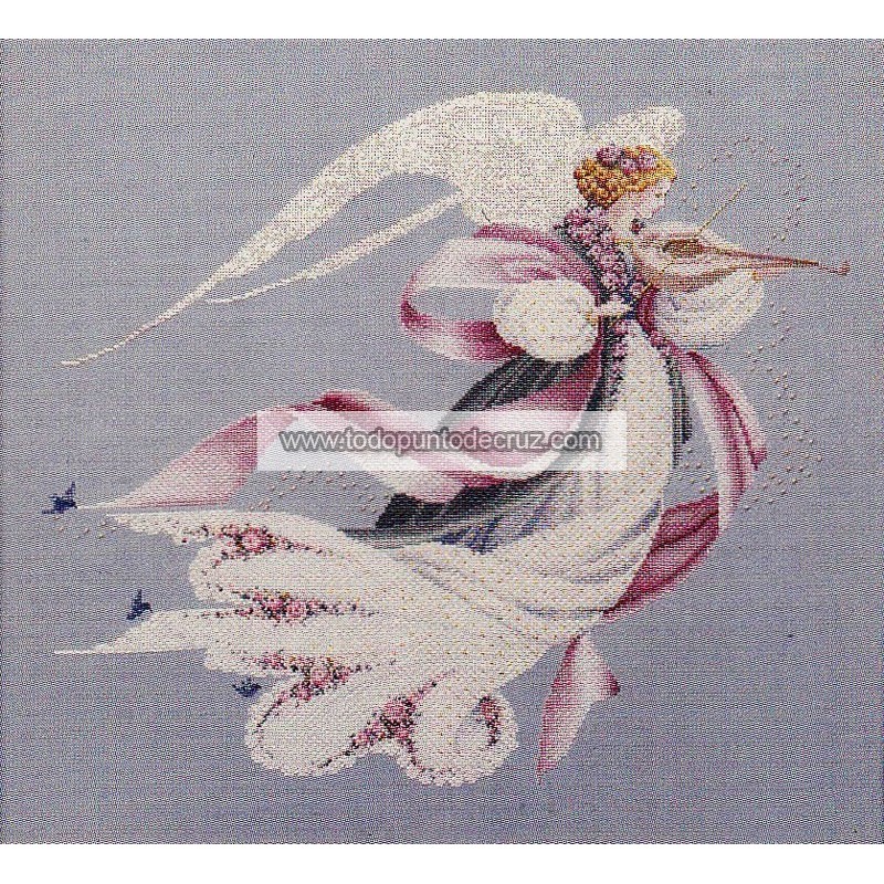 Gráfico Punto de Cruz El Ángel de la Primavera Lavender & Lace LL23 Angel of Spring cross stitch chart