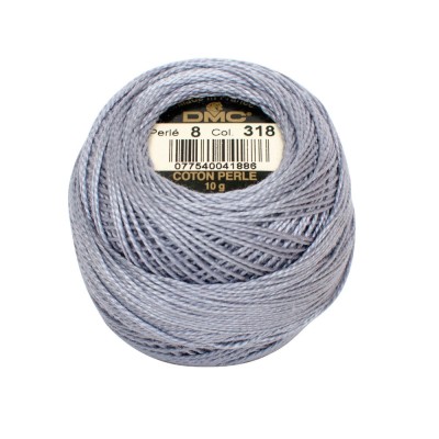 Ovillo Hilo Perlé algodón DMC 116/8 318 para bordar y ganchillo cotton embroidery thread