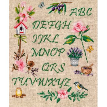 Kit de Punto de Cruz Abecedario del Jardín Vervaco PN-0183197 Garden Alphabet cross stitch kit