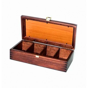 Caja para infusiones de madera para colocar un bordado