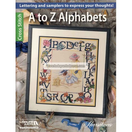 Gráfico Punto de Cruz Abecedarios de la A a la Z Leisure Arts A to Z alphabets cross stitch chart