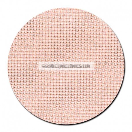Tela aida 16 ct. para punto de cruz Rosa Permin 355-302 Pink cross stitch cotton fabric