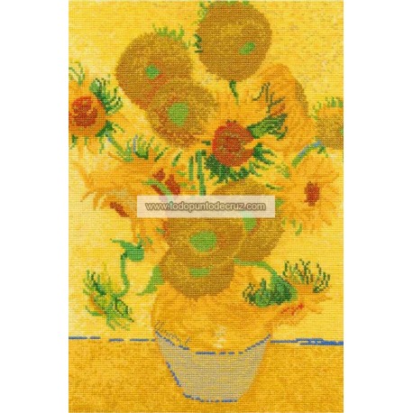 Los Girasoles de Van Gogh DMC BL1063/RE/71 National gallery Sunflowers cross stitch kit