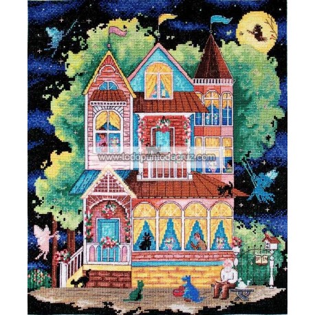 Kit Punto de Cruz Casita de cuento de Hadas Letistitch LETI937 Fairy tale House cross stitch kit