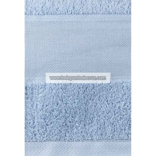 Sábana de Ducha Rizo Celeste Para Bordar a Punto de Cruz Terry Towel TPC100150AZC shower towel
