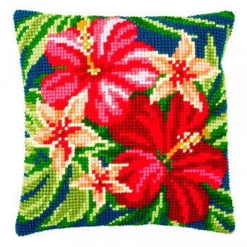 Cojín Hibiscus Vervaco PN-0179963 Botanical Flowers pillow cushion
