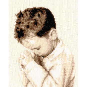 Kit Punto de Cruz Niño rezando Vervaco PN-0162064 praying boy cross stitch kit