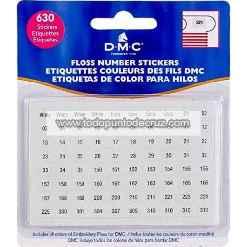Etiquetas para mouliné DMC 6103 Floss number stickers