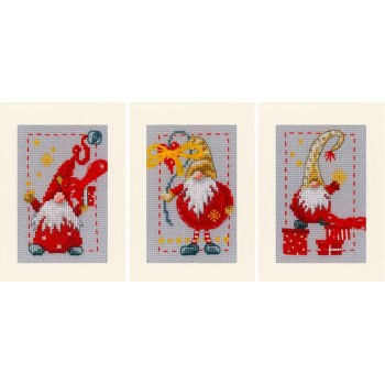 Tarjetas Navideñas Gnomos Vervaco PN-0185078 Gnomes Christmas Cards