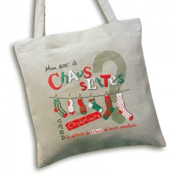 Gráfico Punto de Cruz Tote Bag: Calcetines Huérfanos Lili Points SAC12 Chaussettes Orphelines cross stitch chart