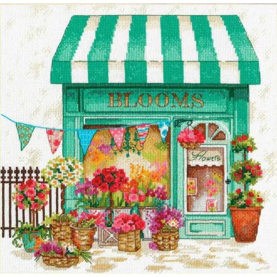 Kit Punto de Cruz La Floristería Dimensions 70-35401 Blooms Flower Shop cross stitch kit