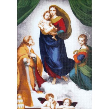 Kit de punto de cruz Madonna de la Capilla Sixtina (Rafael) Golden Fleece MK044 Sistine Chapel cross stitch kit