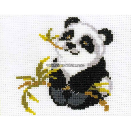 Kit Punto de Cruz oso panda RIOLIS Happy Bee HB061 panda bear cross stitch
