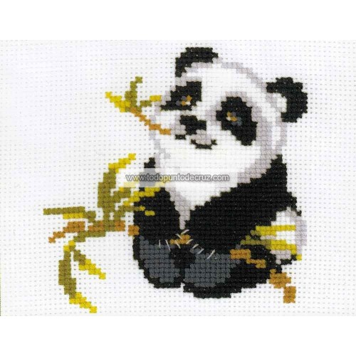 Kit Punto de Cruz oso panda RIOLIS Happy Bee HB061 panda bear cross stitch