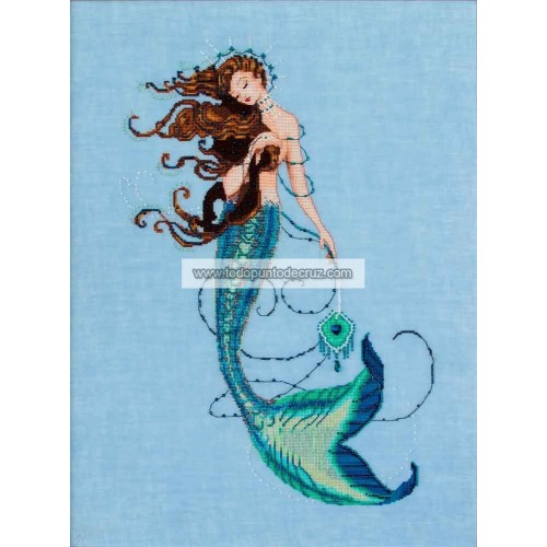 Gráfico Punto de Cruz La Sirena Renacentista Mirabilia MD151 renaissance Mermaid cross stitch chart