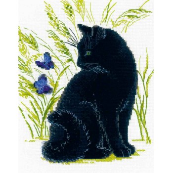 Gato Negro y Mariposas Azules RIOLIS 2001 Black Cat