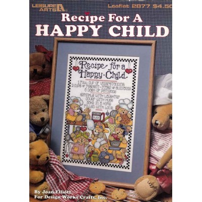 Gráfico Punto de Cruz Receta para un Niño Feliz Leisure Arts 2877 Recipe for a Happy Child cross stitch chart