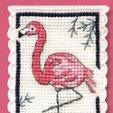 Flamencos: Marcapáginas Textile Heritage BKFM Flamingo Bookmark