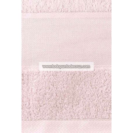 Sábana de Ducha Rizo rosa pálido Para Bordar a Punto de Cruz Terry Towel TPC100150RP cross stitch showe towel