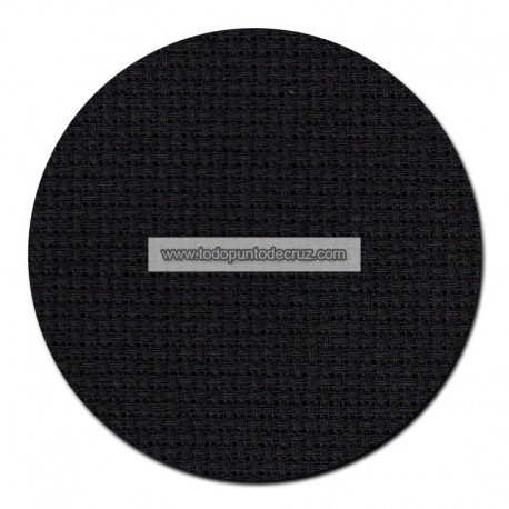 Tela aida 14 ct. Negra Permin 357/99 para punto de cruz cross stitch black fabric