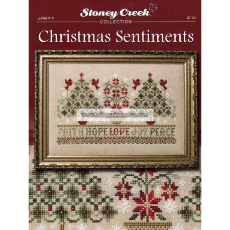Gráfico Punto de Cruz Sentimientos Navideños Stoney Creek 318 Christmas Sentiments cross stitch chart