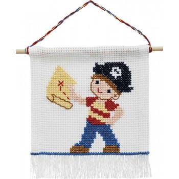 Mi Primer Kit Punto de Cruz: Pirata Permin 13-2716 Pirate cross stitch kit
