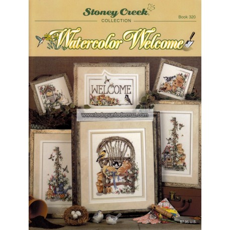 Gráfico Punto de Cruz Acuarelas de Bienvenida Stoney Creek 320 Watercolor Welcome cross stitch chart