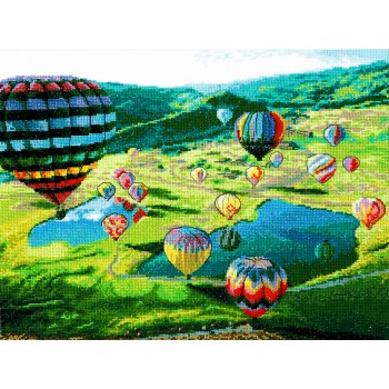 Kit Punto de Cruz Globos en el Cielo Charivna Mit M-443 Balloons cross stitch kit