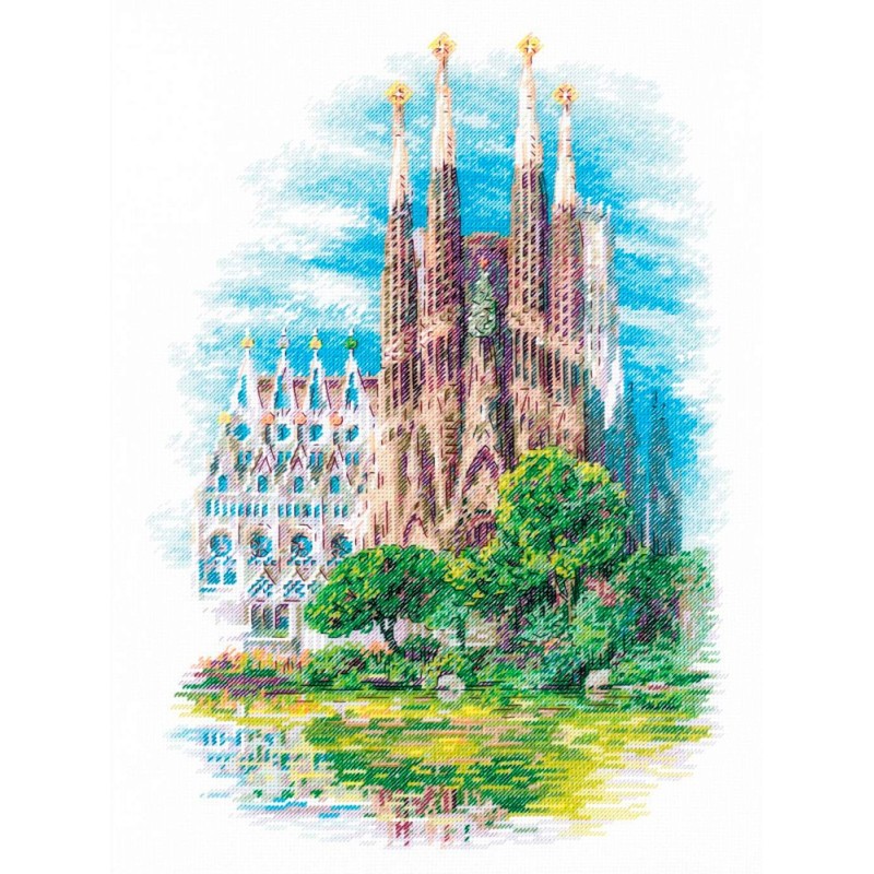 Sagrada Familia Barcelona kit punto de cruz RIOLIS Catedral