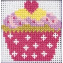 Primer Kit Punto de Cruz: Pastel Anchor 3690000-10012 Cupcake first cross stitch kit