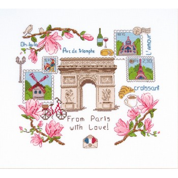 Kit Punto de Cruz Monumentos de París: Arco del Triunfo DMC BK1976 Arc de Triomphe cross stitch kit