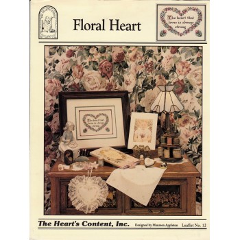 Gráfico Punto de Cruz Corazón Floral The Heart's Content 12 Floral Heart cross stitch chart