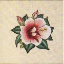 Gráfico Punto de Cruz Flor de Hibiscus The Hearts Content 46 flower cross stitch chart